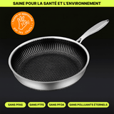 La Poêle Hybride Antiadhésive Inox Premium - 24 cm
