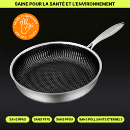 La Poêle Hybride Antiadhésive Inox Premium - 24 cm