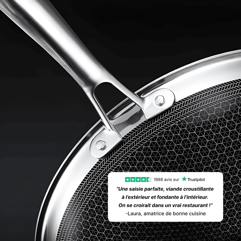 La Poêle Hybride Antiadhésive Inox Premium - 26 cm