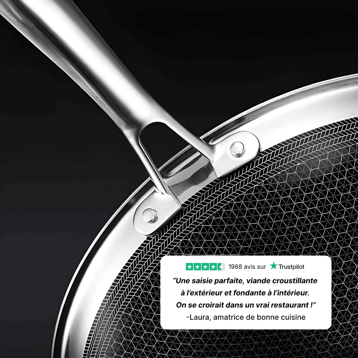 La Poêle Hybride Antiadhésive Inox Premium - 28 cm