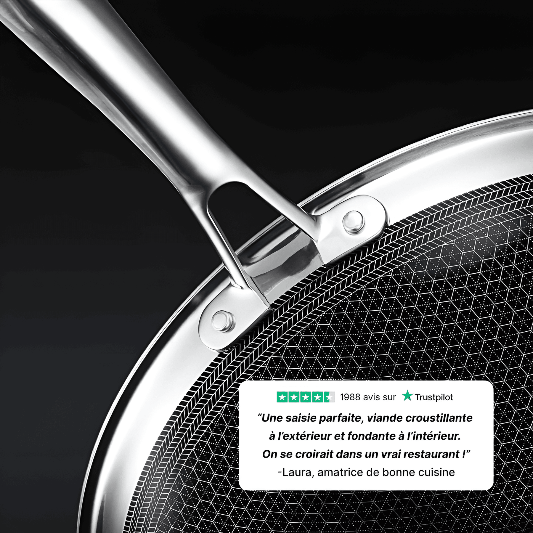 La Poêle Hybride Antiadhésive Inox Premium - 24 cm