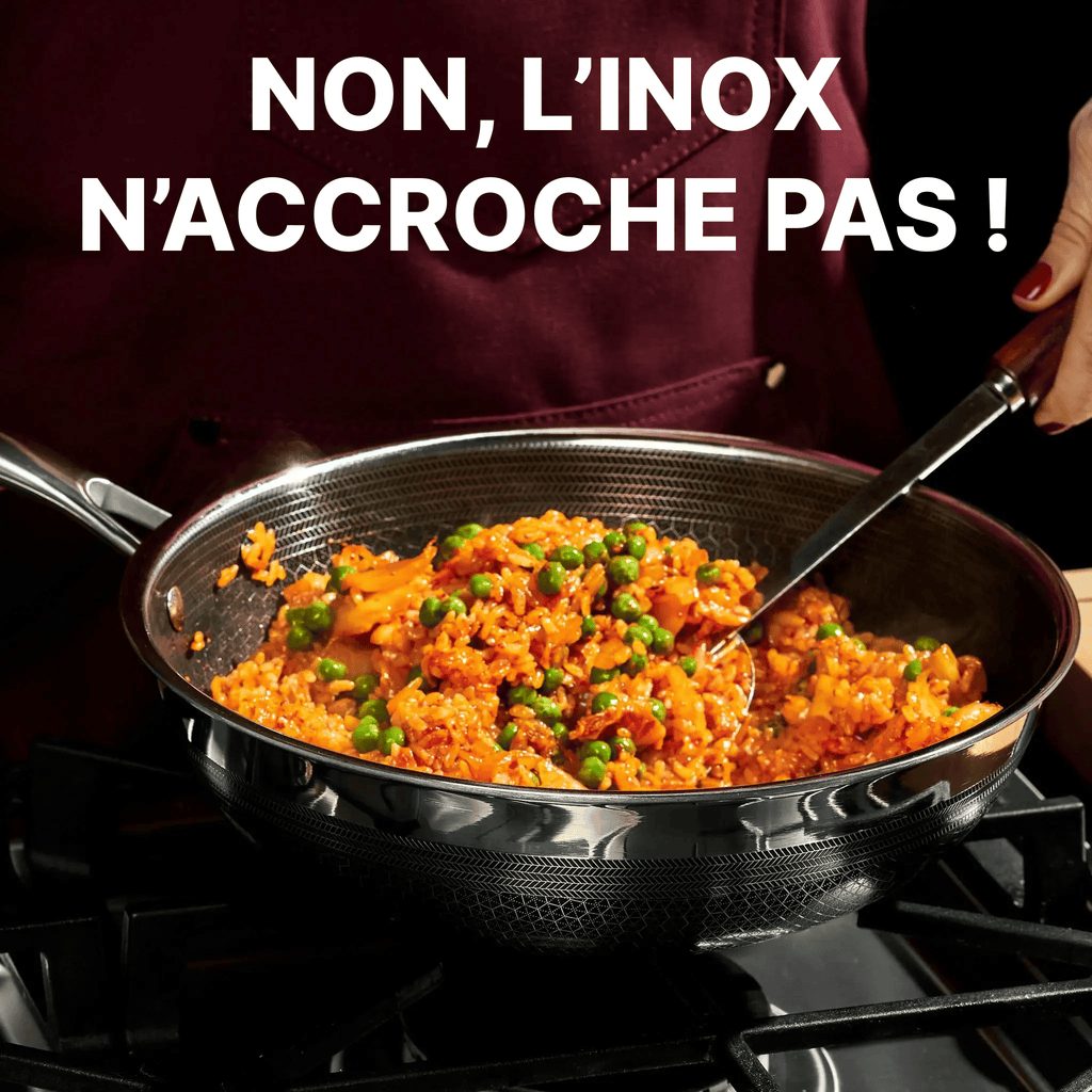 La Poêle Hybride Antiadhésive Inox Premium - 26 cm