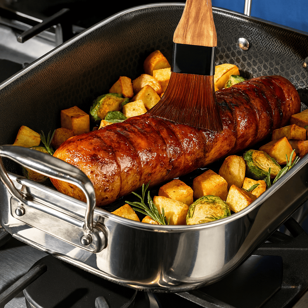 Plat à Rôtir Hybride avec Grille en Inox 35 cm