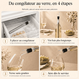Rafraîchisseur à Vin 3-en-1 | Vin frais & service sans gouttes