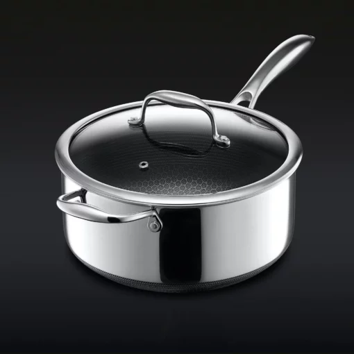 Faitout hybride 5 litres en inox avec couvercle en verre et revêtement anti-adhésif – NextDeals