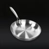 Poêle en inox 20 cm 3 plis sans revêtement, compatible induction et tous feux – Next Deals