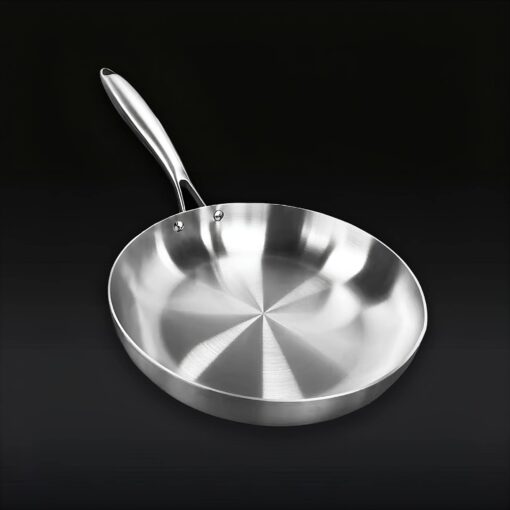 Poêle en inox 20 cm 3 plis sans revêtement, compatible induction et tous feux – Next Deals