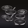 Set cuisine hybride 7 pièces inox & anti-adhésif avec wok et couvercles – NextDeals